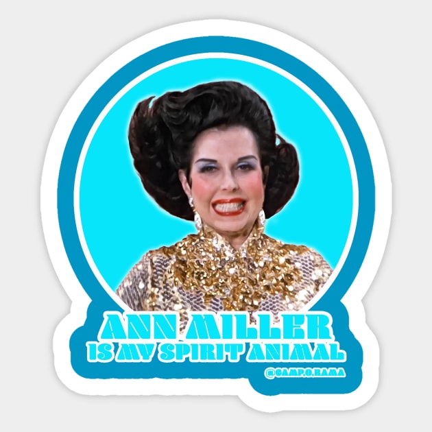 Ann Miller Sticker by Camp.o.rama